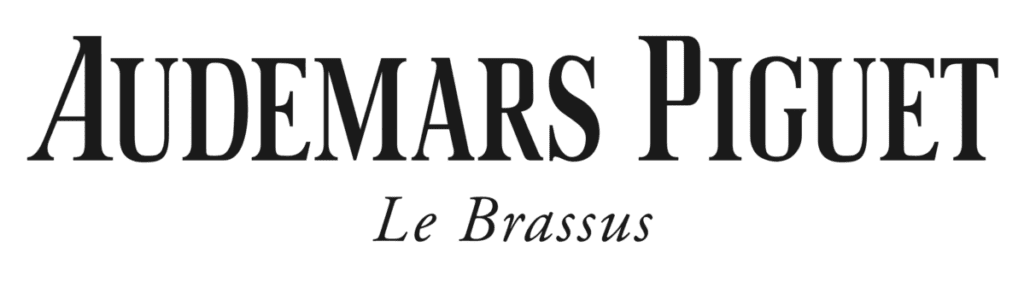 Audemars Piguet Le Brassus logo in black text on a dark green background.
