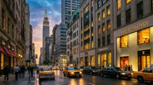 Manhattan skyline luxury editorial — New York City aspirational cityscape